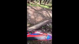 Unexpected mishap during motorbike trail in Carpathian Mountains, Ukraine