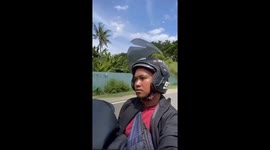 Passenger’s broken helmet causes laughter in Davao City, Philippines