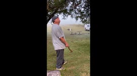 Coworker accidentally trips over headstone while throwing stick in Newton, USA