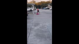 Roller Skating Mom Takes A Tumble