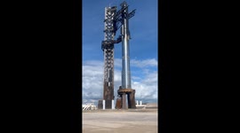 SpaceX S38 is pictured venting on the orbital launch mount before flight 11