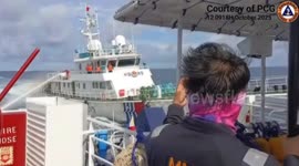 Chinese coast guard sprays water cannon on Philippine vessel in disputed waters