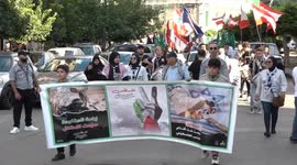 Lebanese people in Tripoli celebrate Gaza ceasefire