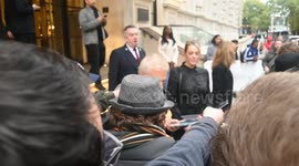 ChristopherWaltz leaves to attend the screening of Frankenstein at the London film festival