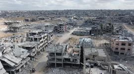 DRONE - Widespread destruction in Khan Younis revealed following ceasefire