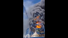 Nickel factory workers flee as fire rips through tower