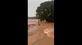 Torrential rain triggers powerful flash flood in Masdenverge, Spain