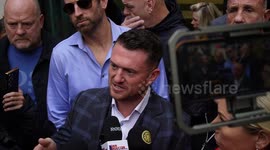 Tommy Robinson leaves court as he claims Elon Musk is covering his legal fees