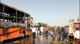 Twenty passengers killed in bus fire in Rajasthan