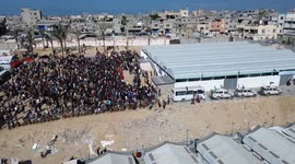 Drone footage shows preparations underway in Gaza for hostage release