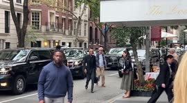 Former US President Barack Obama Arrives At His Hotel In New York City