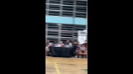 Player falls after accidental hit during basketball in Quezon City, Philippines