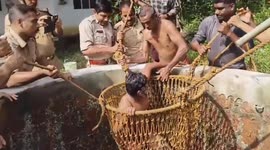Cat rescue attempt turns dangerous as young man falls into 15-foot-deep well, rescued following relentless effort