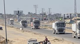 Convoy of humanitarian aid enters Gaza Strip via Kissufim gate