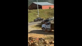 Worker Skates by Riding on a Pipe