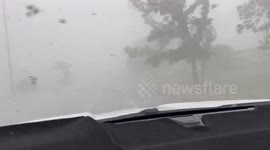 Powerful storm batters with flooding and wind damage in Tempe, Arizona, USA