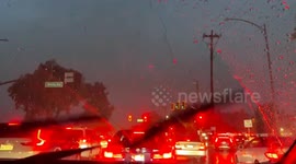 Heavy rain hits as first major storm of the season moves inland in San Jose, California, USA