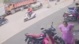 Cow drags worker with leg tangled in rope along road for half a mile