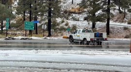 US, Los Angeles: Wrightwood Fresh Snow In Bridge Fire Burn Scar