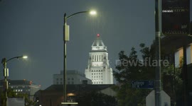 US, Los Angeles: Chinatown Overnight Rain