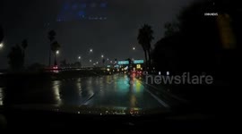 US, Los Angeles: Downtown Los Angeles Rain And Driving Conditions Dashcam