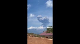 Mount Lewotobi Laki-laki volcano erupts sending 10km ash column into the sky