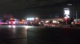 US, Phoenix: Phoenix I-10 Bucket Truck Rollover Crash