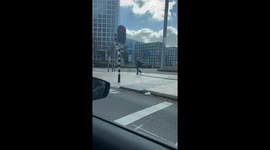Walking robot spotted strolling through streets in The Hague, Netherlands