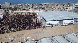Drone footage shows preparations underway in Gaza for hostage release