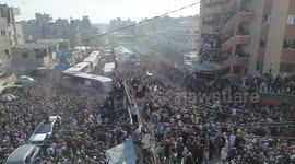DRONE - Palestinian prisoners released by Israel reach Gaza