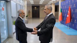 Turkish foreign minister welcomes his Portuguese counterpart