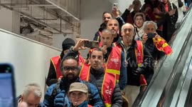 French workers strike in Paris suburb to protest pension reform, layoffs