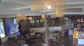 Philippines earthquake shakes lamps at restaurant as staff rush to safety