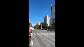 Large-scale crash disrupts opening stage of Tour of Guangxi 2025 in Fangchenggang, China