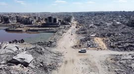 Aerial footage shows widespread destruction in Gaza after ceasefire