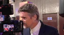Ethan Hawke speaks in an interview at the BFI London Film Festival to talk his role in the film Blue Moon
