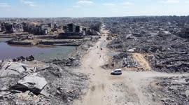 Aerial footage shows widespread destruction in Gaza after ceasefire