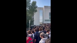 Police forces intervene in student clashes at UAB, Barcelona, Spain