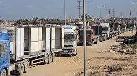 Aid trucks continue arriving in Gaza after ceasefire