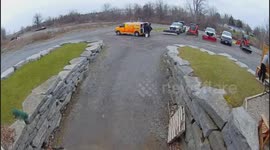 Security Camera Catches Clumsy Stumble