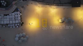 DRONE: Giant '18' painted on beach near U.S. Embassy in Tel Aviv, demanding return of deceased hostages