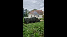 REO M36 Towing 88mm Flak Gun Uphill After Rain | Heavy Hauling in Muddy Condit