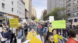 No Kings marchers fill 7th Avenue in New York City