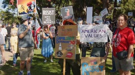 US, Los Angeles: Burbank No Kings Protest Part 1