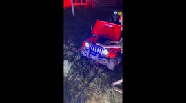 Skeletons being naughty with booster cables. October daily skeleton scene!