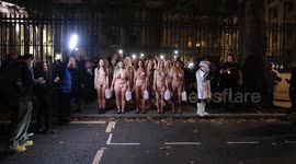 A group of women are 'milked' in shocking protest highlighting the horrors of dairy farming in London