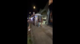 Woman takes a tumble during friendly street race in Coventry, England, UK