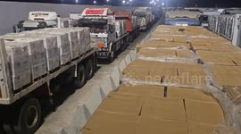 Aid convoy enters Gaza through Kerem Shalom under cease-fire