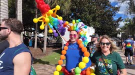 US: US: The LGBTQIA+ community marches around Lake Eola in Central Florida