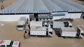 DRONE - Gaza receives bodies of 15 Palestinians from Israel under cease-fire agreement